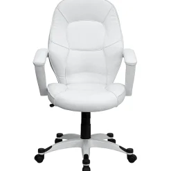 Flash Furniture LeatherSoft™ Faux Leather Mid-Back Swivel Chair, White