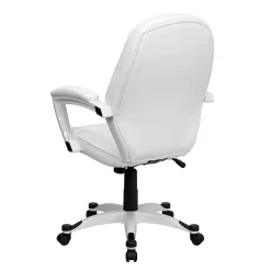 Flash Furniture LeatherSoft™ Faux Leather Mid-Back Swivel Chair, White