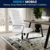 Flash Furniture LeatherSoft™ Faux Leather High-Back Office Chair With Chrome Base And Arms, White/Gray