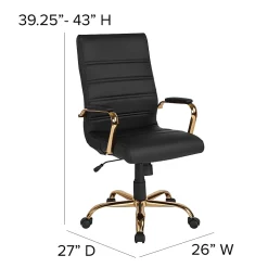 Flash Furniture LeatherSoft™ Faux Leather Mid-Back Office Chair With Chrome Base And Arms, White/Pink