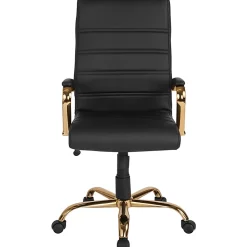 Flash Furniture LeatherSoft™ Faux Leather Mid-Back Office Chair With Chrome Base And Arms, White/Pink