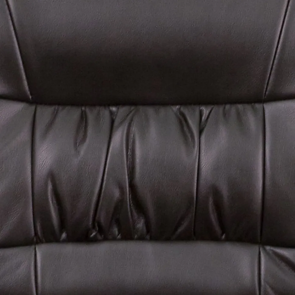 Flash Furniture LeatherSoft Executive Side Reception Chair with Powder Coated Frame, Brown/Black