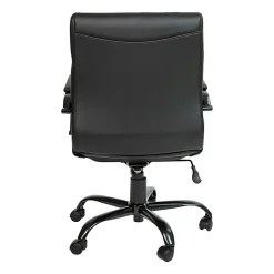 Flash Furniture LeatherSoft™ Faux Leather Mid-Back Office Chair, Black/Chrome