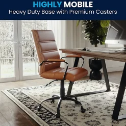 Flash Furniture LeatherSoft™ Faux Leather Mid-Back Office Chair, Brown/Black/Chrome
