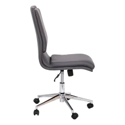 Flash Furniture Madigan Faux Leather Mid-Back Armless Swivel Task Office Chair, Gray