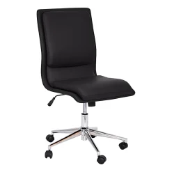 Flash Furniture Madigan Faux Leather Mid-Back Armless Swivel Task Office Chair, Black