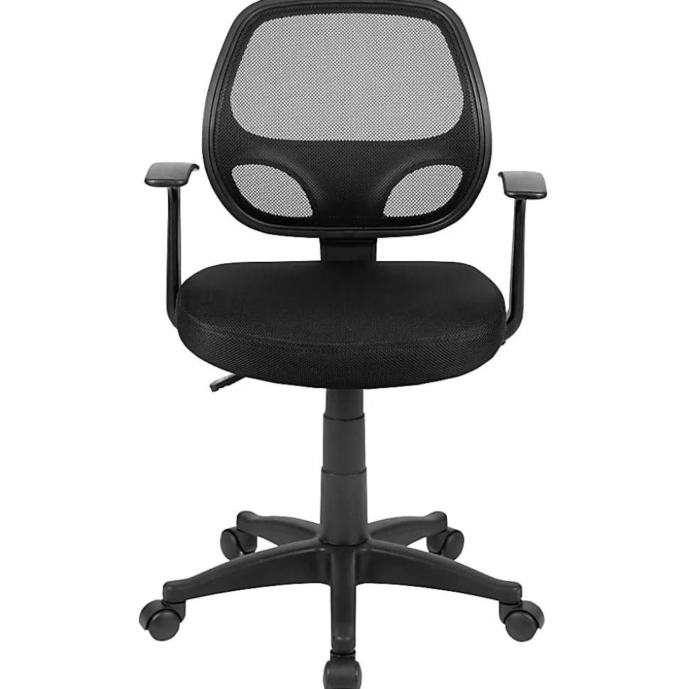Flash Furniture Mallard Mesh Mid-Back Swivel Task Chair, Black