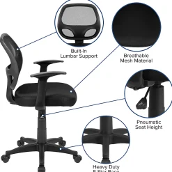 Flash Furniture Mallard Mesh Mid-Back Swivel Task Chair, Black