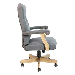 Flash Furniture Martha Washington Fabric High-Back Swivel Executive Office Chair With Arms, Gray/Driftwood