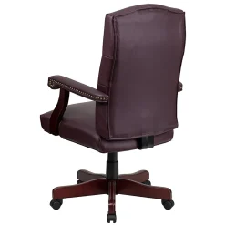 Flash Furniture Martha Washington LeatherSoft™ Faux Leather High-Back Swivel Office Chair, Burgundy