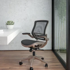 Flash Furniture Mesh Mid-Back Executive Office Chair, Black/Gold