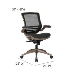 Flash Furniture Mesh Mid-Back Executive Office Chair, Black/Gold