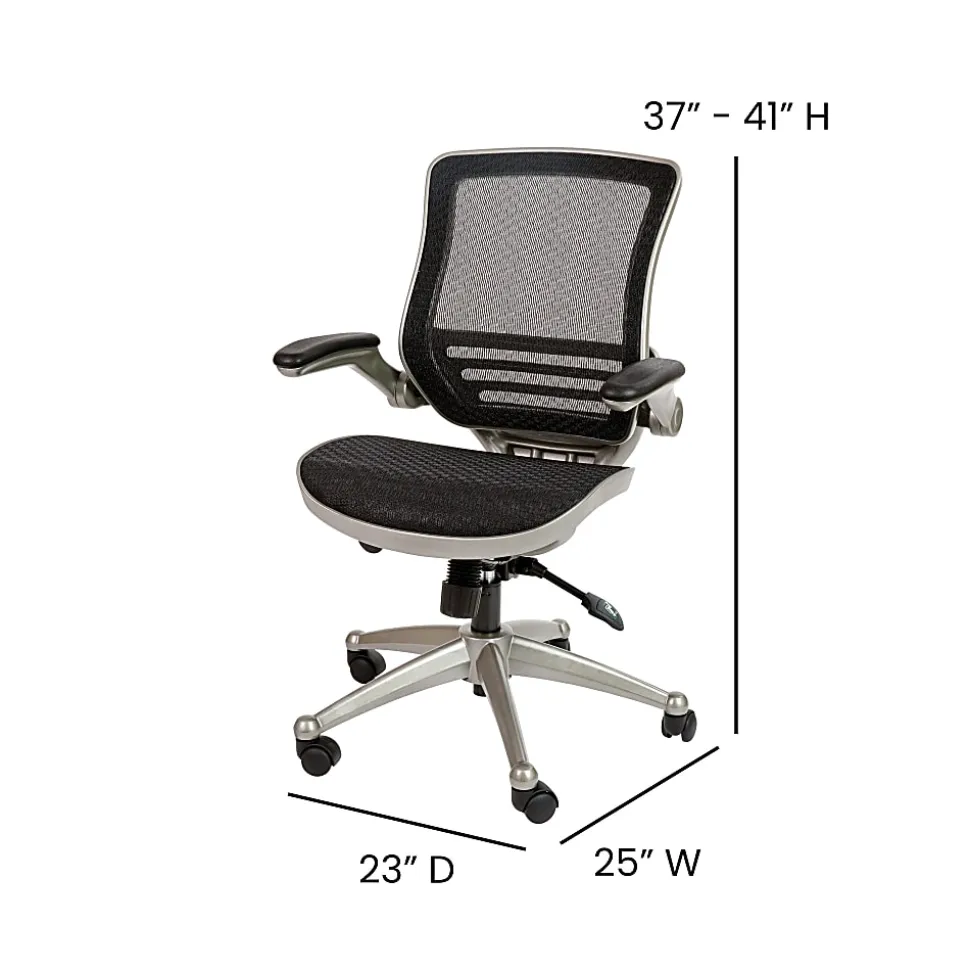 Flash Furniture Mesh Mid-Back Executive Office Chair, Black/Graphite Silver
