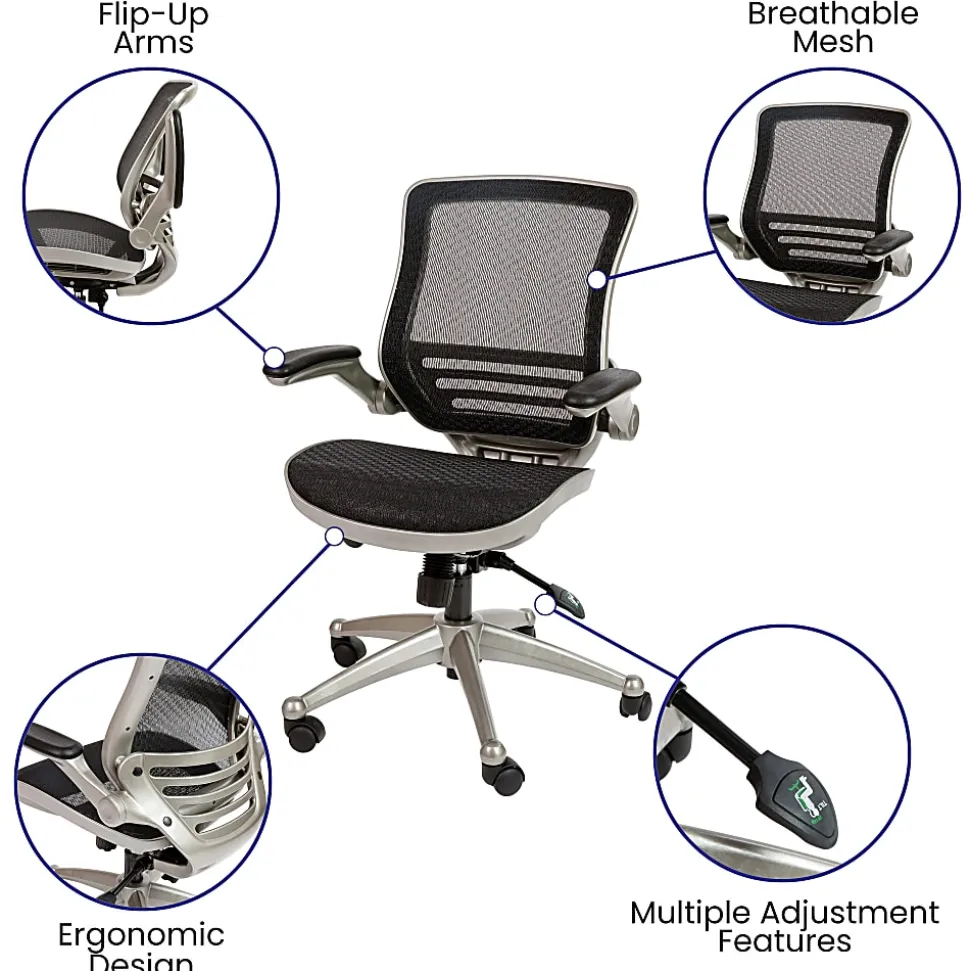Flash Furniture Mesh Mid-Back Executive Office Chair, Black/Graphite Silver