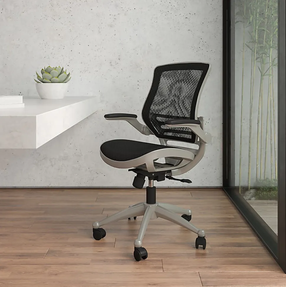 Flash Furniture Mesh Mid-Back Executive Office Chair, Black/Graphite Silver