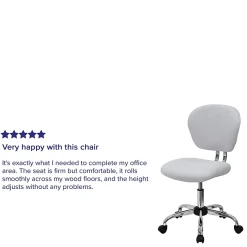 Flash Furniture Mesh Mid-Back Swivel Task Chair, White/Silver