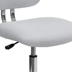 Flash Furniture Mesh Mid-Back Swivel Task Chair, White/Silver