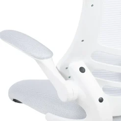 Flash Furniture Mesh Mid-Back Swivel Task Chair With Flip-Up Arms, White