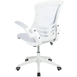 Flash Furniture Mesh Mid-Back Swivel Task Chair With Flip-Up Arms, White