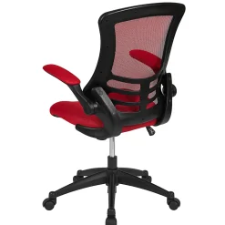 Flash Furniture Mesh Mid-Back Swivel Task Chair With Flip-Up Arms, Red/Black