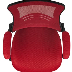 Flash Furniture Mesh Mid-Back Swivel Task Chair With Flip-Up Arms, Red/Black
