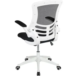 Flash Furniture Mesh Mid-Back Swivel Task Chair With Flip-Up Arms, Black/White