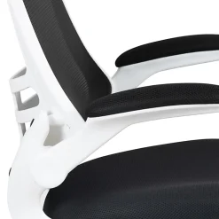 Flash Furniture Mesh Mid-Back Swivel Task Chair With Flip-Up Arms, Black/White
