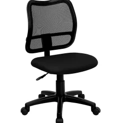 Flash Furniture Mesh Mid-Back Swivel Task Chair With Padded Fabric Seat, Black