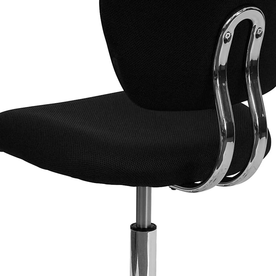 Flash Furniture Mesh Mid-Back Swivel Task Chair, Black/Silver
