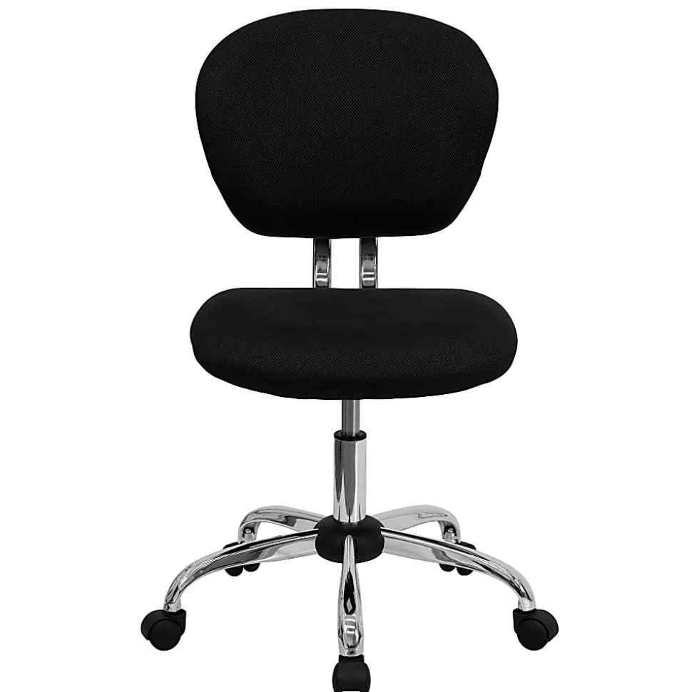 Flash Furniture Mesh Mid-Back Swivel Task Chair, Black/Silver