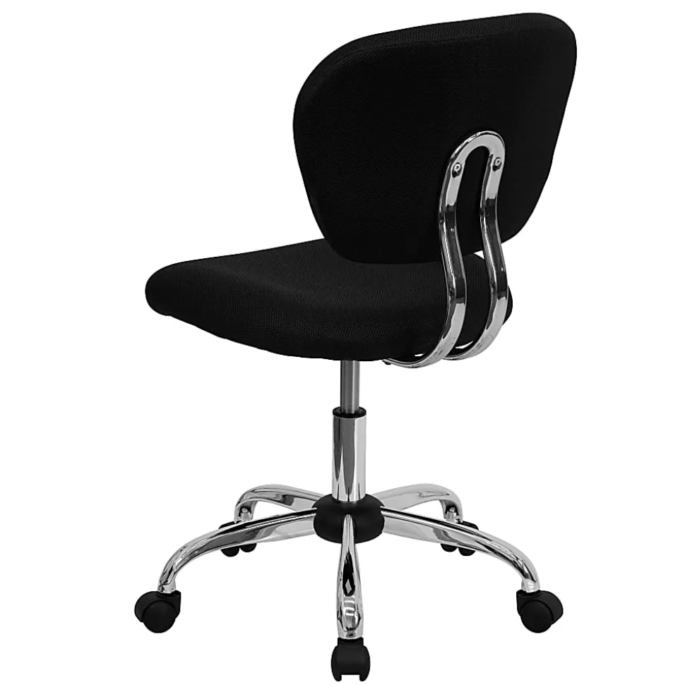Flash Furniture Mesh Mid-Back Swivel Task Chair, Black/Silver