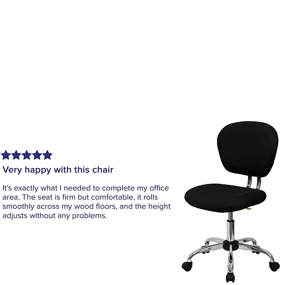 Flash Furniture Mesh Mid-Back Swivel Task Chair, Black/Silver