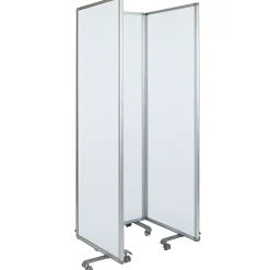 Flash Furniture Mobile Magnetic Whiteboard Partition With Lockable Casters, 72
