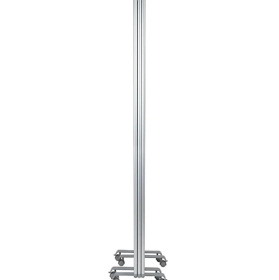 Flash Furniture Mobile Magnetic Whiteboard Partition With Lockable Casters, 72" x 24", White