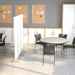 Flash Furniture Mobile Magnetic Whiteboard Partition With Lockable Casters, 72
