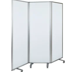 Flash Furniture Mobile Magnetic Whiteboard Partition With Lockable Casters, 72