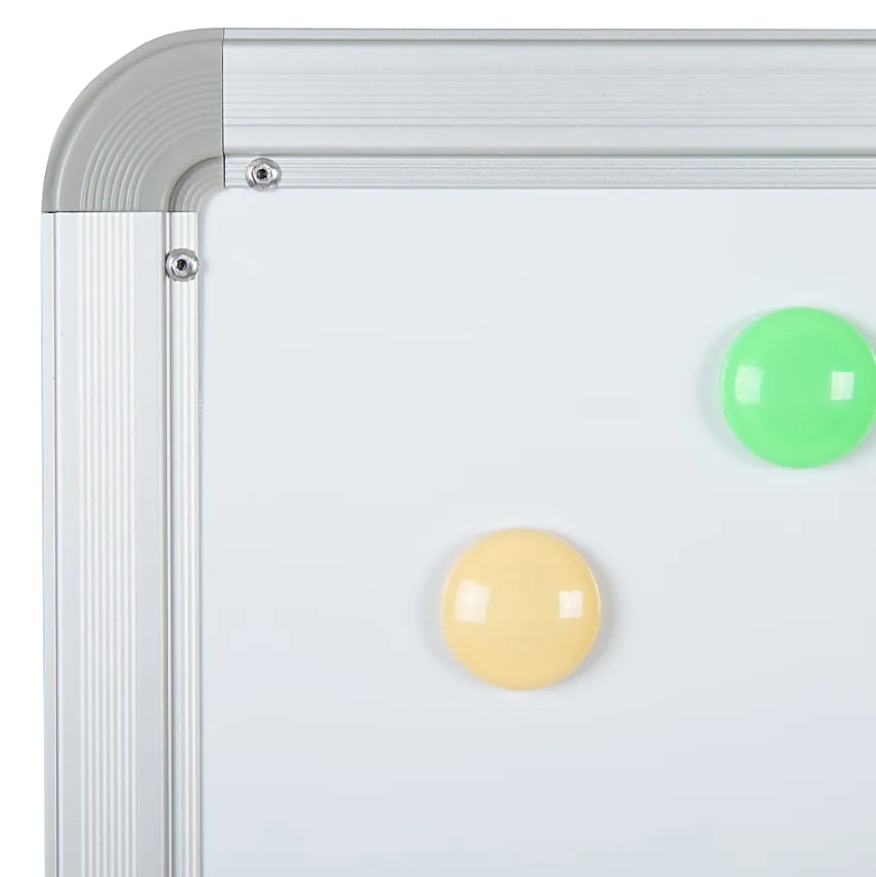 Flash Furniture Mobile Reversible Magnetic Dry-Erase Whiteboard, 64 3/4" x 64 1/4", Aluminum Frame With Silver Finish