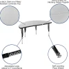 Flash Furniture 76" Oval Wave Flexible Laminate Activity Table Set With 14" Student Stack Chairs, Gray