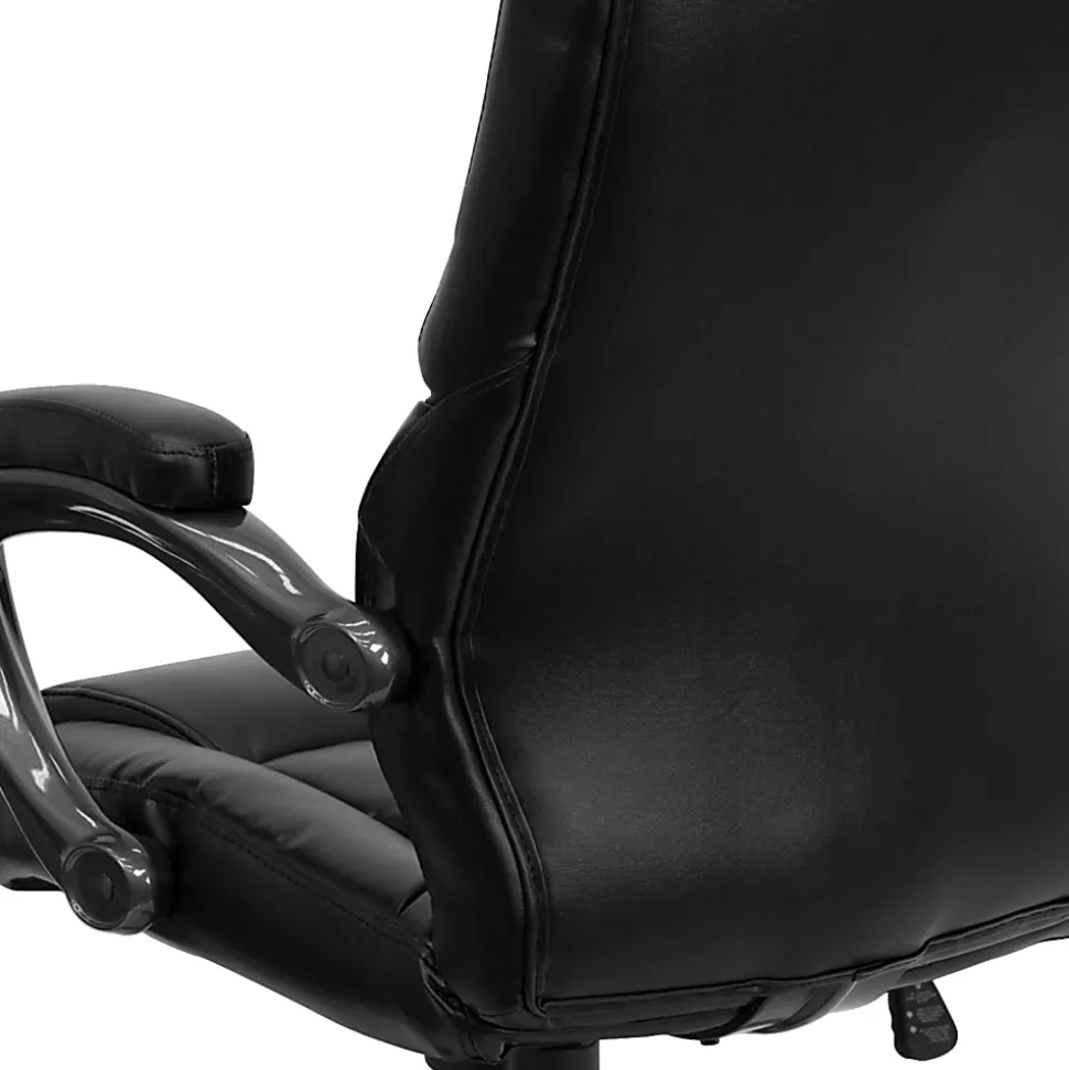 Flash Furniture Overstuffed Ergonomic LeatherSoft™ Faux Leather High-Back Swivel Chair, Black