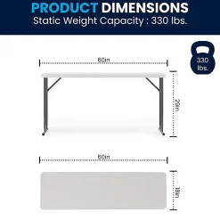 Flash Furniture Plastic Folding Table, 29