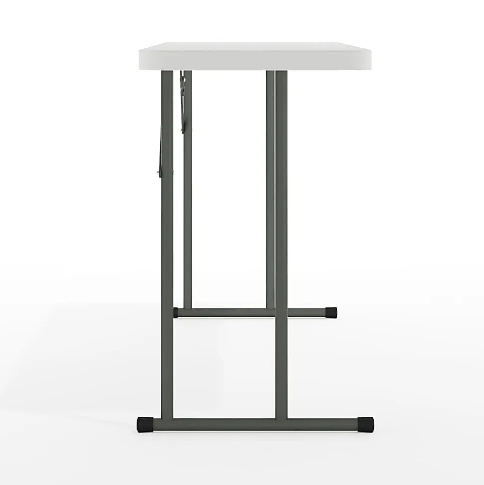Flash Furniture Plastic Folding Table, 29"H x 24"W x 48-1/4"D, Granite White
