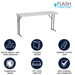 Flash Furniture Plastic Folding Table, 29