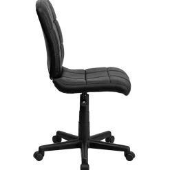 Flash Furniture Quilted Vinyl Mid-Back Swivel Task Chair, Armless, Black