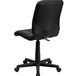 Flash Furniture Quilted Vinyl Mid-Back Swivel Task Chair, Armless, Black