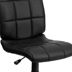 Flash Furniture Quilted Vinyl Mid-Back Swivel Task Chair, Armless, Black