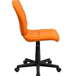 Flash Furniture Quilted Vinyl Mid-Back Swivel Task Chair, Orange/Black