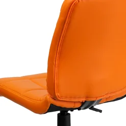 Flash Furniture Quilted Vinyl Mid-Back Swivel Task Chair, Orange/Black