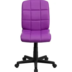 Flash Furniture Quilted Vinyl Mid-Back Swivel Task Chair, Purple/Black