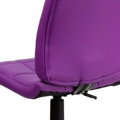 Flash Furniture Quilted Vinyl Mid-Back Swivel Task Chair, Purple/Black