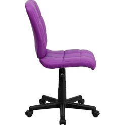 Flash Furniture Quilted Vinyl Mid-Back Swivel Task Chair, Purple/Black